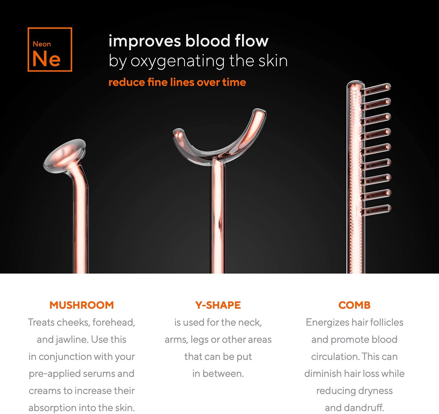NuDerma Professional Skin Therapy Wand - Portable High Frequency Skin Therapy Machine with 6 Neon & Argon Wands – Boost Your Skin – Clear Firm & Tighten - Image 3